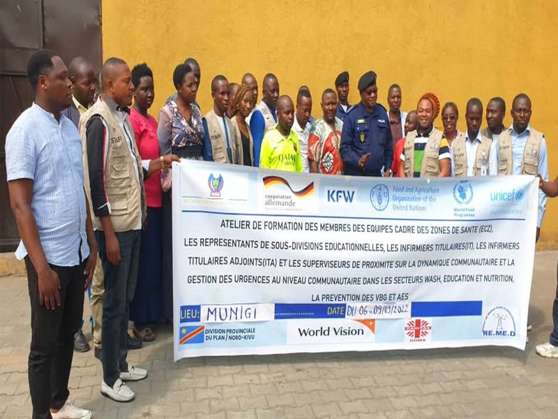 Nord-Kivu : Formation des formateurs sur la dynamique communautaire et la gestion des urgences au niveau communautaire dans les secteurs Wash, Education et Nutrition, la prévention des EAS et les VBG.